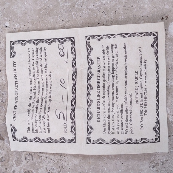 Vintage Richard J Barile Black Coral Earrings w/14k Gold Trim - Picture 9 of 9